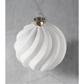 Ceramic Bisque Swirl-Twist Ornament